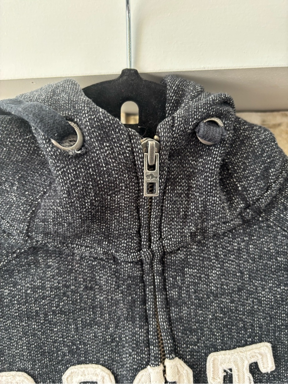 Vintage Roots Athl Dept 1973 Full Zip Hoodie, Unisex, Charcoal - Picture 5 of 10